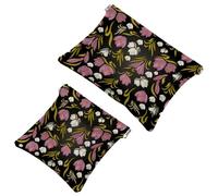 2 trousse tascabili per cosmetici con equazione matematica e fisica, a chiusura automatica, portatile, senza cerniera, mini borsa da viaggio per cuffie, monete, rossetti, cosmetici, auricolari,