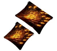 2 trousse tascabili per cosmetici, fuoco e freccette, a chiusura automatica, senza cerniera, piccola borsa per il trucco per mini custodia da viaggio per cosmetici, cuffie, gioielli organizer,