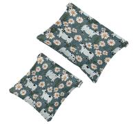 2 trousse tascabili per cosmetici, motivo mucche di camomilla, a chiusura automatica, senza cerniera, piccola borsa per il trucco per mini custodia da viaggio per cosmetici, cuffie, organizer per