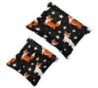 2 trousse tascabili per cosmetici, motivo volpe e stelle, a chiusura automatica, senza cerniera, piccola borsa per il trucco per mini custodia da viaggio per cosmetici, cuffie, gioielli organizer,