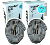 2 tubi flessibili per bicicletta SCV 17 Clik Valve, adatti per Schwalbe 28", larghezza 1,1-1,75", 700C, 28-622 fino a 47-622, City Trekking, Gravel, Tour, set di tubi di ricambio (2 pezzi) (valvola da