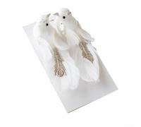 2 Uccelli Schiuma Piume 15cm per decorazione 2 Uccelli Schiuma(white) | Materiale schiuma e piume, aspetto realistico, per sicuro per interni, nel tempo