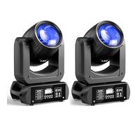 2 unità 150W Teste Mobili LED Luci da palco con testa mobile gobo spot a fascio illuminazione a lavaggio prisma a 18 facce attivata dal suono rotante per feste, matrimoni, chiese, dal vivo