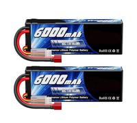 2 unità di batteria LiPo 2S1P 7,4 V 6000 mAh 80 C con porta di connessione XT60, parti RC, custodia rigida Lipo 2S for aeroplani, RC FPV, droni, auto, veicoli, camion, carri armati, barche(2Units XT60
