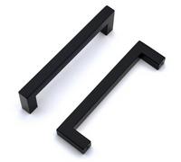 2 unità Maniglie per armadietti in acciaio inossidabile Manopole per porte nere Maniglia per mobili con vite per cassetti Mobili per mobili da cucina Decorazione per la casa, distanza fori 128 mm