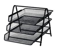 2 UR DOOR 3 ripiani 3 vassoi portadocumenti A4 portadocumenti da scrivania, dimensioni compatte 335 x 257 x 218 mm (altezza x larghezza x profondità), realizzato con rete metallica, struttura
