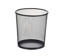 2 UR DOOR Cestino per rifiuti in rete metallica, rotondo, leggero, per cucina, bagno, camera da letto, dormitorio, ufficio, dimensioni: 27 x 23,5 x 23,5 cm (nero, 1)