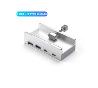 (2 USB 2 TIPO C) HUB USB 3.0 tipo clip 6-IN-1 con alimentatore Adattatore splitter USB 3.0 Multi splitter