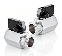 2 valvole a sfera in ottone da 1/2", mini valvole a sfera in ottone da 1/2 | Rubinetto di arresto dell'acqua da 1/2", valvola di arresto filettata con manico, interruttore per rubinetto a palloncino