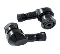 2 valvole ad angolo in alluminio, di colore nero, da 11,3 mm