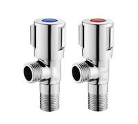 2 valvole di arresto ad angolo metalliche ad apertura rapida G1/2 for acqua calda e fredda for lavandino del bagno