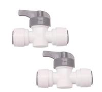 2 valvole di arresto per roulotte, valvole a sfera rapide da 3/8" per acquario John Guest 12 mm Push Fit OD Stop Tap camper barca