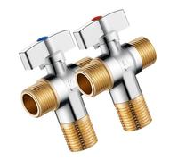 2 valvole di arresto pratiche da 1/4 di giro a crimpare PexF1807 x 3/8 di pollice OD compressione adatta per WC e rubinetti, costruzione in ottone