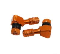 2 Valvole Pneumatici per moto in Alluminio CNC - Stelo Metallo Angolato per Gonfiaggio per facile - per ricambi Universali Ruote - Colore a per scelta(Orange)
