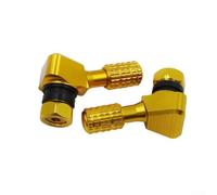 2 Valvole Pneumatici per moto in Alluminio CNC - Stelo Metallo Angolato per Gonfiaggio per facile - per ricambi Universali Ruote - Colore a per scelta(Gold)