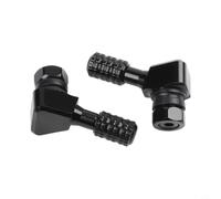 2 Valvole Pneumatici per moto in Alluminio CNC - Stelo Metallo Angolato per Gonfiaggio per facile - per ricambi Universali Ruote - Colore a per scelta(Black)