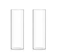 2 vasi cilindrici in vetro trasparente per centrotavola, 30,5 x 10,2 cm di altezza, portacandele in vetro per mensola da tavolo, decorazioni per matrimoni, vasi floreali per fiori decorazioni per la