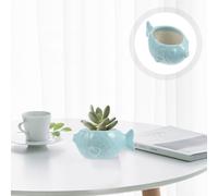 2 vasi in ceramica per piante grasse, a forma di pesce, per decorazione