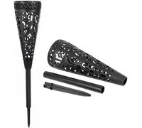 2 vasi per cimitero con punte, vaso per tombe con fori di drenaggio lunghi, supporto per fiori in plastica nera