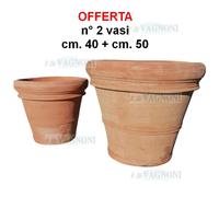 2 Vasi vaso in terracotta toscana originale cm 40 e 50 liscio arredo giardino