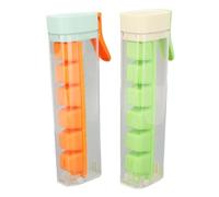 2 vassoi con 6 griglie, riutilizzabili con coperchi e contenitori, creatore di cubetti antiaderenti per bere cocktail di frutta, materiale PP PC per congelatore