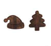 2 vassoi decorativi in legno, cestino per albero di Natale per servire snack frutta, per feste festive, riunioni di famiglia