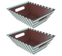 2 vassoi di carta per snack: cestini per alimenti a righe con manico, barchette