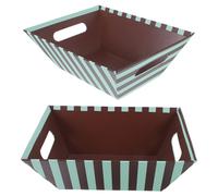 2 vassoi di carta per snack: cestini per alimenti a righe con manico, barchette