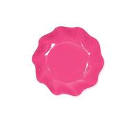 2 VASSOI in carta Colore Pink (Rosa carico) - Vassoio Zuppiera Tondo 27cm - Piatto Fondo a Petalo per alimenti - MADE IN ITALY - per feste party buffet ecc.