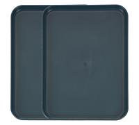 2 vassoi plastica per servizio, 12.2"x8.7" rettangolari per cibo, blu scuro