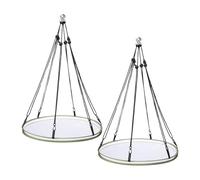 2 vassoi raccogli semi per uccelli, regolabili, da appendere, piattaforma per mangiatoia per uccelli, accessori da giardino per uccelli selvatici e api, diametro 76,2 cm