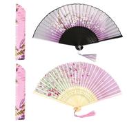 2 Ventagli Pieghevoli, 2 Borse Portaoggetti Per Ventagli Pieghevoli, Ventaglio Pieghevole Classico, Ventaglio Da Danza Per Bambini, Adatto Per La Decorazione Di Spettacoli Di Danza E Spettacoli