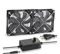 2 ventole per computer da 120 mm, 12 V, con controllo della velocità della ventola da 220 V a 240 V, con doppio cuscinetto a sfera, per case, workstation, armadio e server