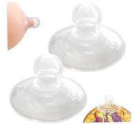 2 ventose per capezzoli, correttore per capezzoli trasparente in silicone morbido, facile da pulire per pressione a forma piatta e timida invertita, ventose per pressione diurne e notturne