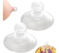 2 ventose per capezzoli, correttore per capezzoli trasparente in silicone morbido, facile da pulire per pressione di forma piatta timida invertita Ventose per uso diurno e notturno per pi