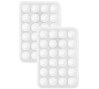 2 ventose per telefono a doppia faccia in silicone, 24 mini supporti di adsorbimento, supporto universale per cellulare pigro per alimenti, lavabile, multi-dimensione, bianco, giocattoli antistress