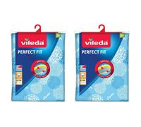 2 VILEDA PERFECT FIT Telo asse da Stiro in cotone ELASTICO con mollettone S/M