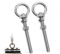 2 Viti ad Occhiello M10x120mm in Acciaio Inox - Occhielli a Vite per Fissaggio e Sospensione - Gancio Resistente per Esterni/Interni