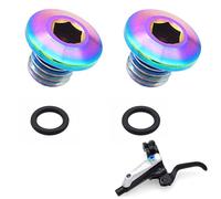 2 viti di sfiato per bicicletta O-ring tappo dell'olio per corpo della bicicletta diviso, in lega di titanio TC4 M5 X 10 mm, compatibili con Shimano XT SLX Zee Deore LX (colorata)
