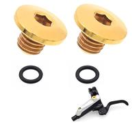 2 viti di sfiato per bicicletta O-ring tappo dell'olio per corpo della bicicletta in lega di titanio TC4 M5 X 10 mm, compatibili con Shimano XT SLX Zee Deore LX (oro)