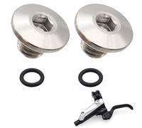 2 viti di sfiato per bicicletta O-ring tappo dell'olio per corpo della bicicletta in lega di titanio TC4 M5 X 10 mm, compatibili con Shimano XT SLX Zee Deore LX (argento)