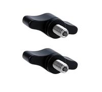 2 viti per pollice, filettatura da 1/4", vite per pollice regolabile, vite in acciaio inox con pomello in alluminio nero (modello C)