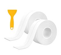 2 Volumi Nastro Sigillante Impermeabile 5M Nastro Sigillante per Sanitari Larghezza 38 mm Silicone Bianco per Bagno Antimuffa con Raschietto Nastro Impermeabile Cucina e Bagno PVC Nastro Doccia