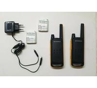 2 Walkie Talkie Motorola Tlkr T82 + Caricabatterie+Batterie+Auricolare+Valigia
