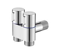 2 Way Water Valve for Shower - Zinc Alloy Wall Mount Diverter, 1-in-2-Out Double Control Valve, Outlet Bathroom Switch Adapter | Twin Port Plumbing Regulator for Dirt Grime Daily Toilet