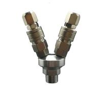 2 Ways 1/4" Female C Type Air Hose Quick Coupler Socket Connector Self-locking