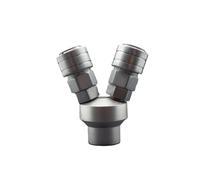 2 Ways 1/4" Female C Type Air Hose Quick Coupler Socket Connector Self-locking