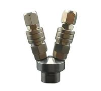 2 Ways 1/4" Female C Type Air Hose Quick Coupler Socket Connector Self-locking & Male Tube 8mm
