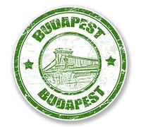 2 x 10 cm Budapest Ungheria Adesivo in vinile per computer portatile auto viaggio bagagli # 6795