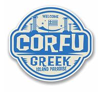 2 x 10 cm Corfù Grecia Sticker in vinile per computer portatile da viaggio bagagli Grec Fun # 9670